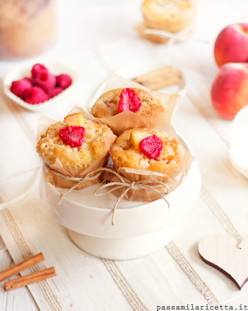 muffin alle pesche e lamponi senza burro e latte