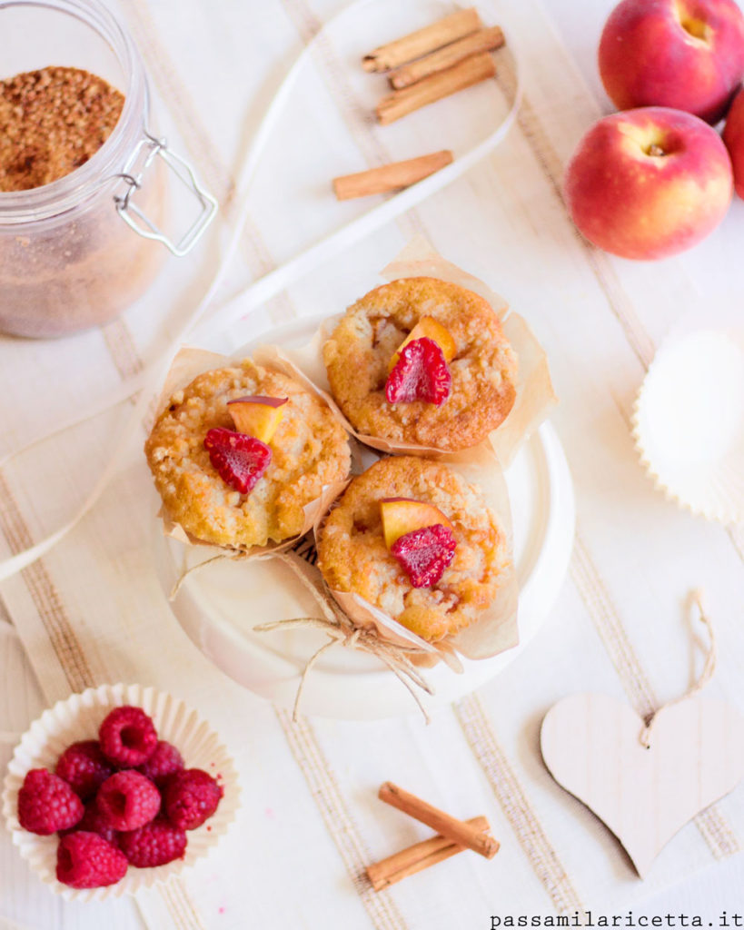 muffin alle pesche e lamponi senza burro e latte