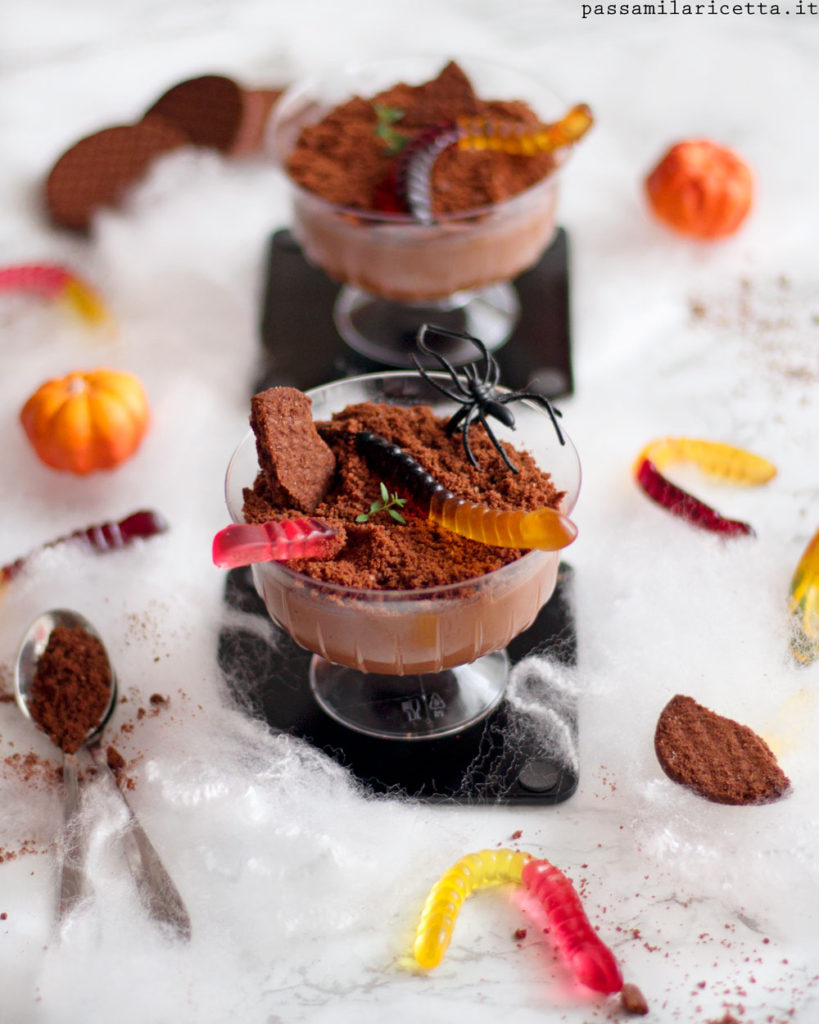 budino vegan al cioccolato per halloween