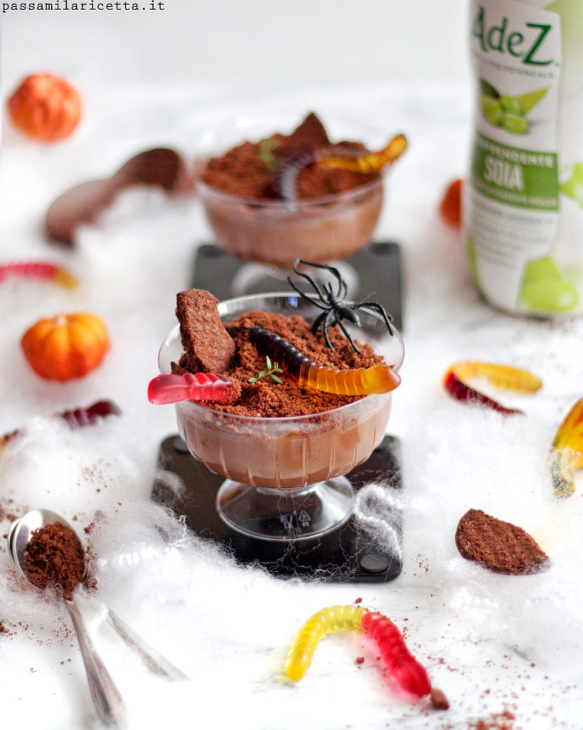 budino vegan al cioccolato per halloween