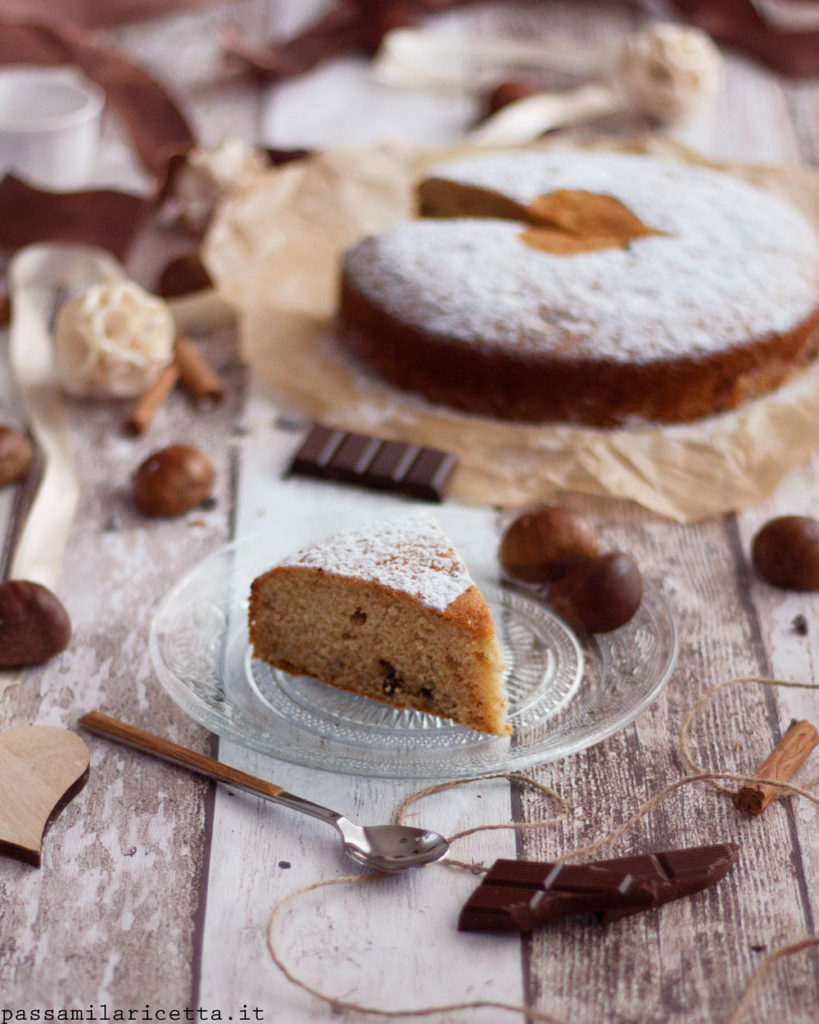 torta con farina di castagne e cioccolato