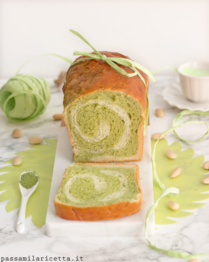 matcha swirl bread con metodo tang zhong