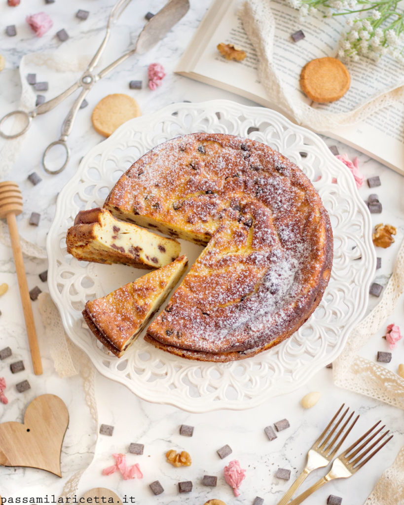 torta cremosa di ricotta e cioccolato senza glutine